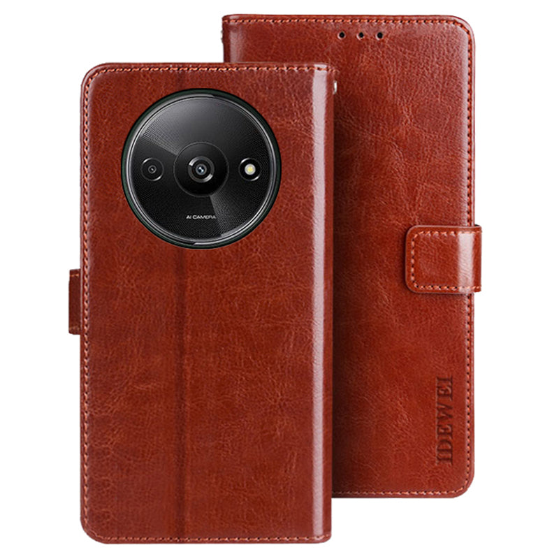IDEWEI For Xiaomi Redmi A3 / Poco C61 4G Wallet Case Crazy Horse Texture Leather Stand Phone Cover IDEWEI For Xiaomi Redmi A3 / Poco C61 4G Wallet Case Crazy Horse Texture Leather Stand Phone Cover